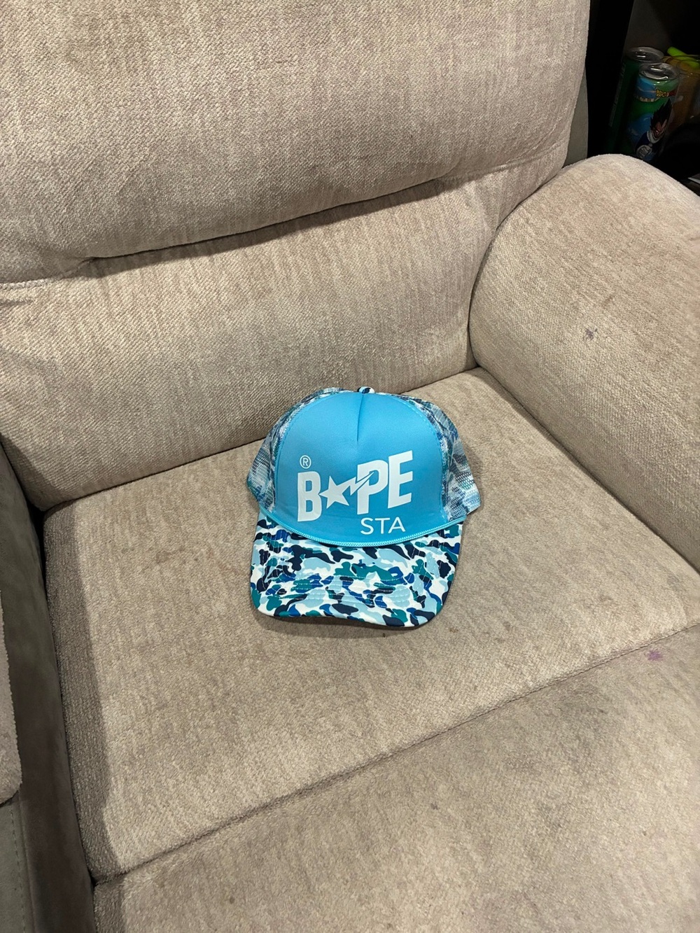 Bape Blue Camo Trucker Hat